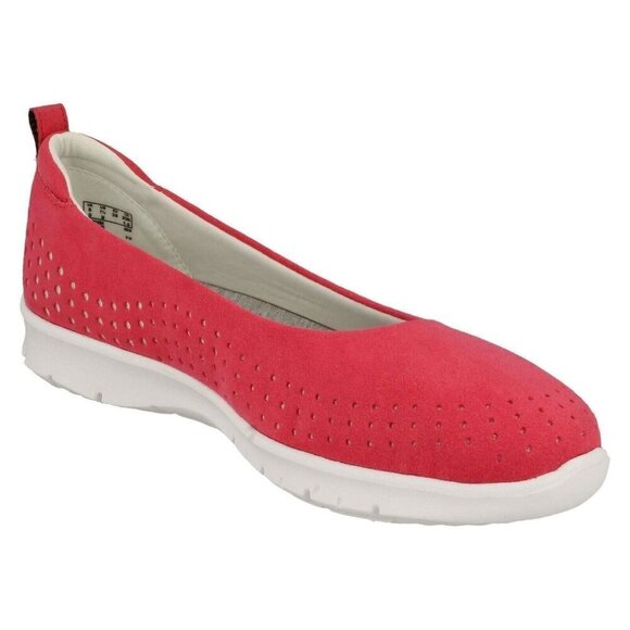 Clarks Womens 7 M Allena Step Sea Ballet Flats Rose Magenta NEW Closed Toe